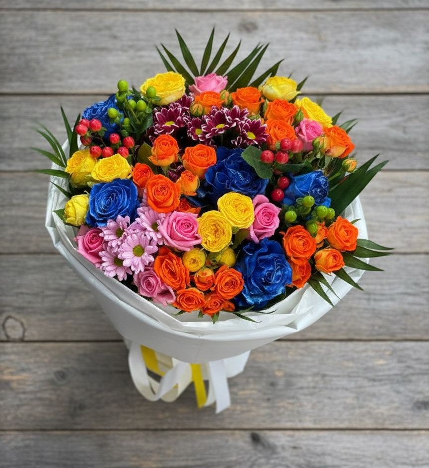 Букет цветов из: Розы и Хризантемы в Кировском