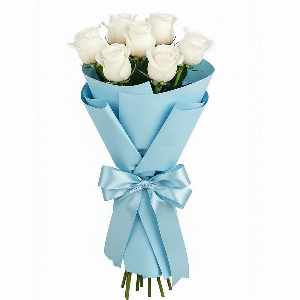 Букет 7 белых роз Проуд в Кировском