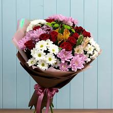 Букет цветов из:  Розы, Хризантемы и Альстромерии в Кировском