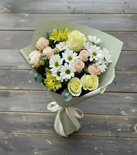 Букет цветов из:  Альстромерии, Розы и Хризантемы в Кировском